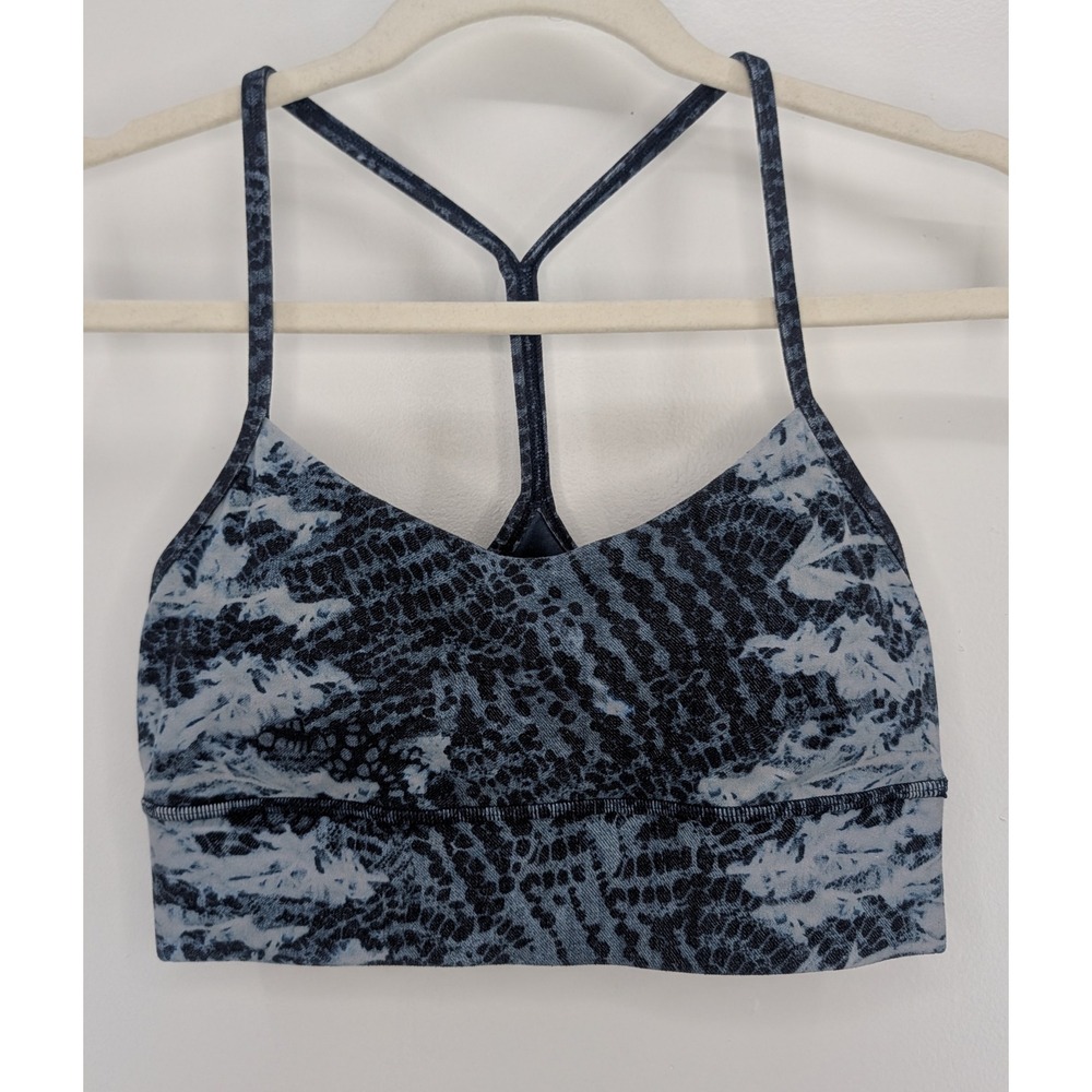 Lululemon Flow Y Bra Nulu Indigo Lace Starlight Multi Size 8 Yoga Sports Bra